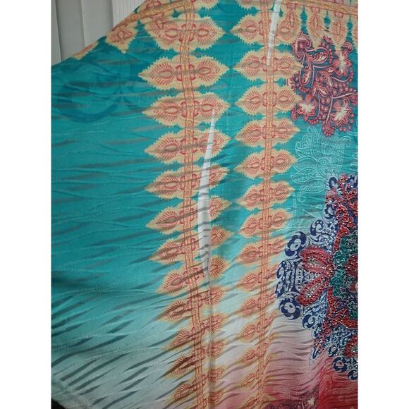 Reba Woman L Cape Blouse Pullover Art To Wear Multi Rhinestone Burnout Pullover - Picture 2 of 9